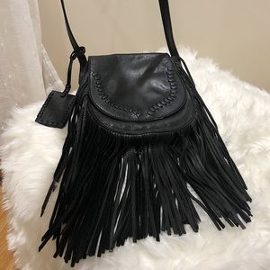 Black Ralph Lauren Fringe Crossbody Bag